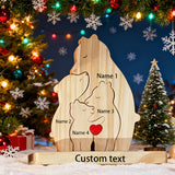 Wooden bear figurine detail