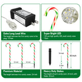 Outdoor Candy Cane Lights, Christmas Pathway 10 Pack, 30 in Tall, 25 ft, IPX4