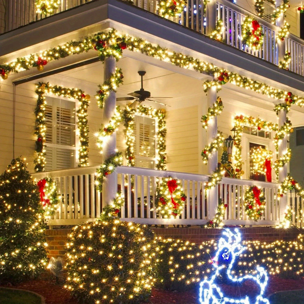 Outdoor Christmas Lights, 295 ft 900 LED String Lights, 8 Modes, Waterproof, Multicolor
