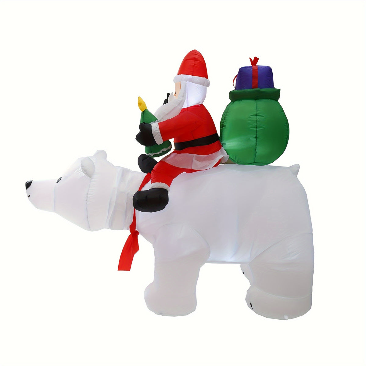 Outdoor Christmas Decorations, 6.5 FT Inflatable Santa Riding Bear, Shaking Head, LED Lights