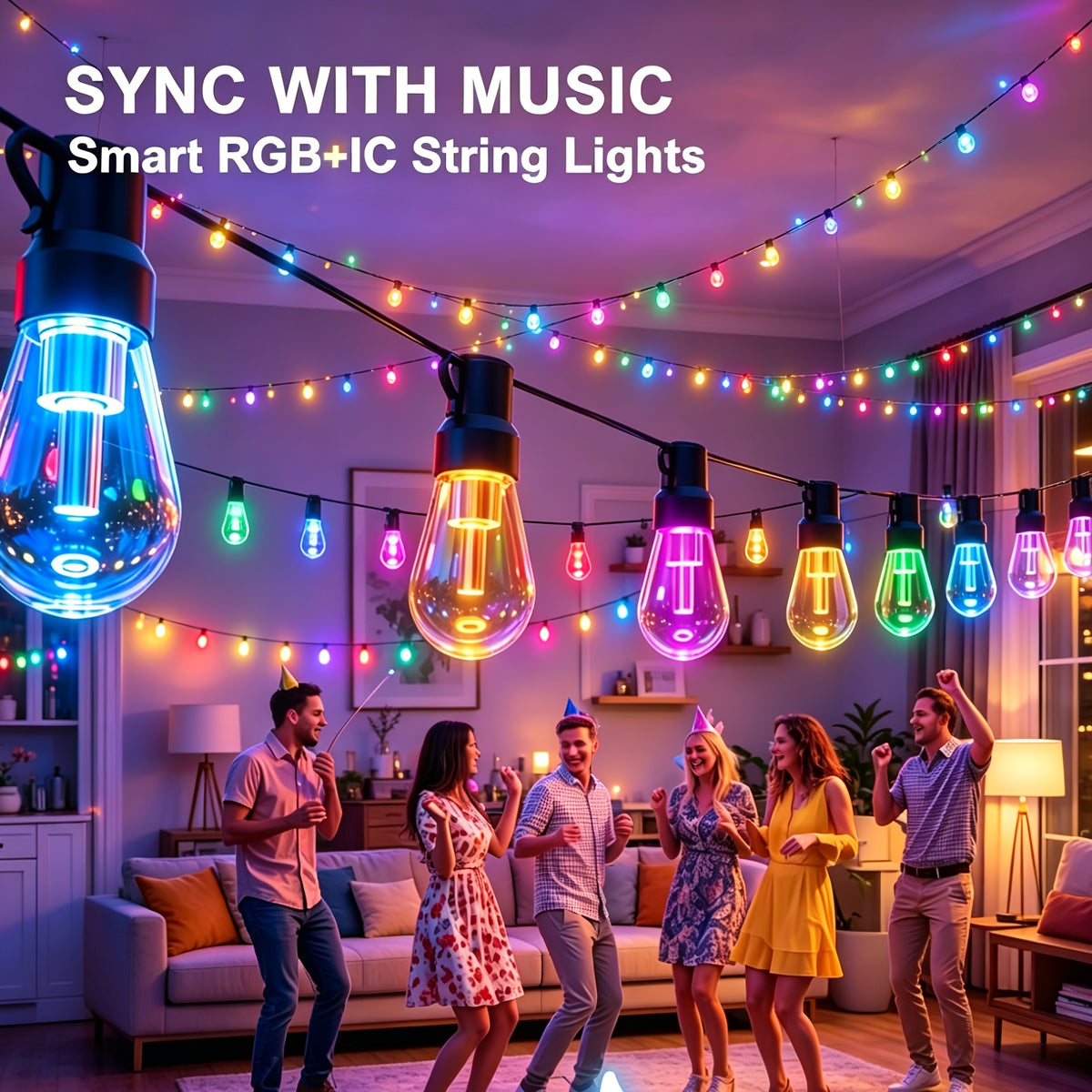 Remote control for the RGBIC outdoor string lights