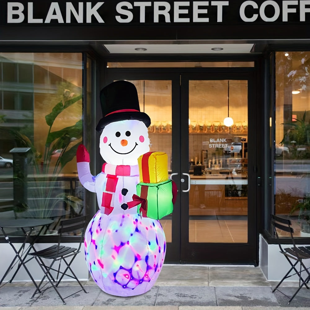 Inflatable Snowman, 5 ft Giant Rotating LED Christmas Yard Decoration, Outdoor Home & Garden