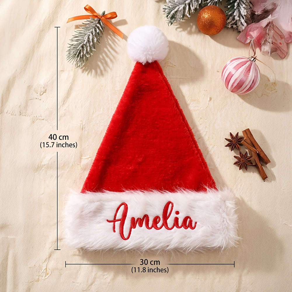 Personalized Santa hat with pom pom