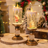 Acrylic Christmas candle lamp with crystal accents