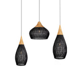 Rattan Pendant Light, Woven Braided Hanging Lamp for Kitchen Island, Dining Room, 10 Sizes