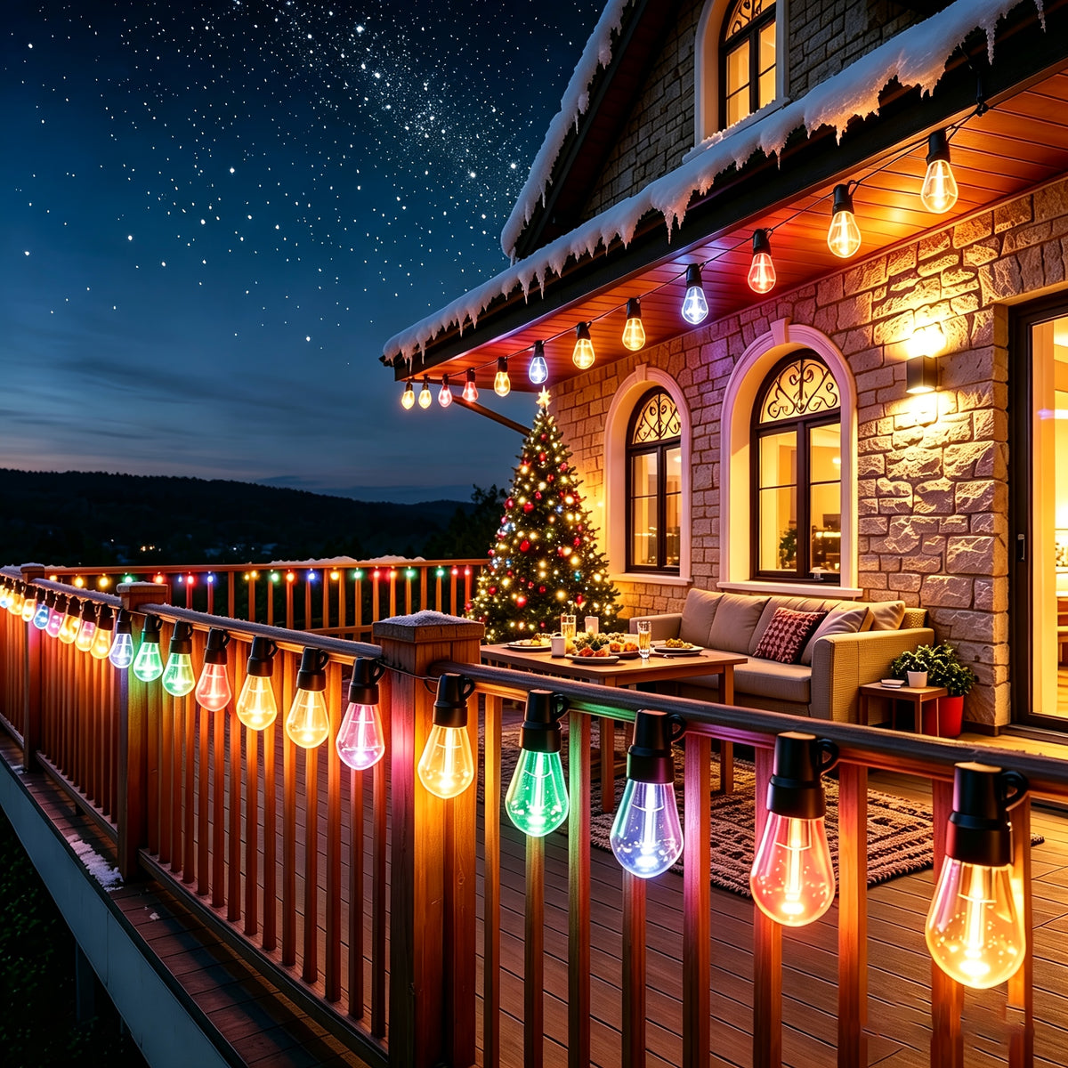 Long strand of smart outdoor string lights for the yard
