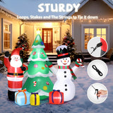 Christmas Inflatable Yard Decorations, Santa Riding Dinosaur, Snowman, Stakes & Storage Bag