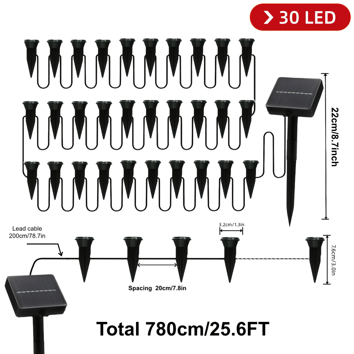 Solar Halloween Garden String Lights - Outdoor Spike Lights