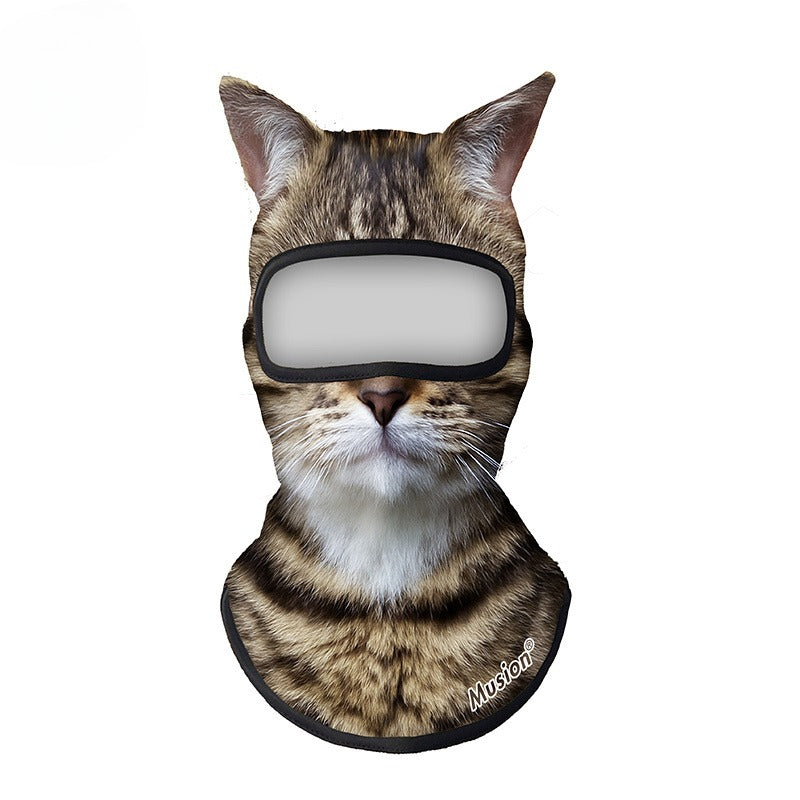 Cat-face ski mask in quick drying knit fabric