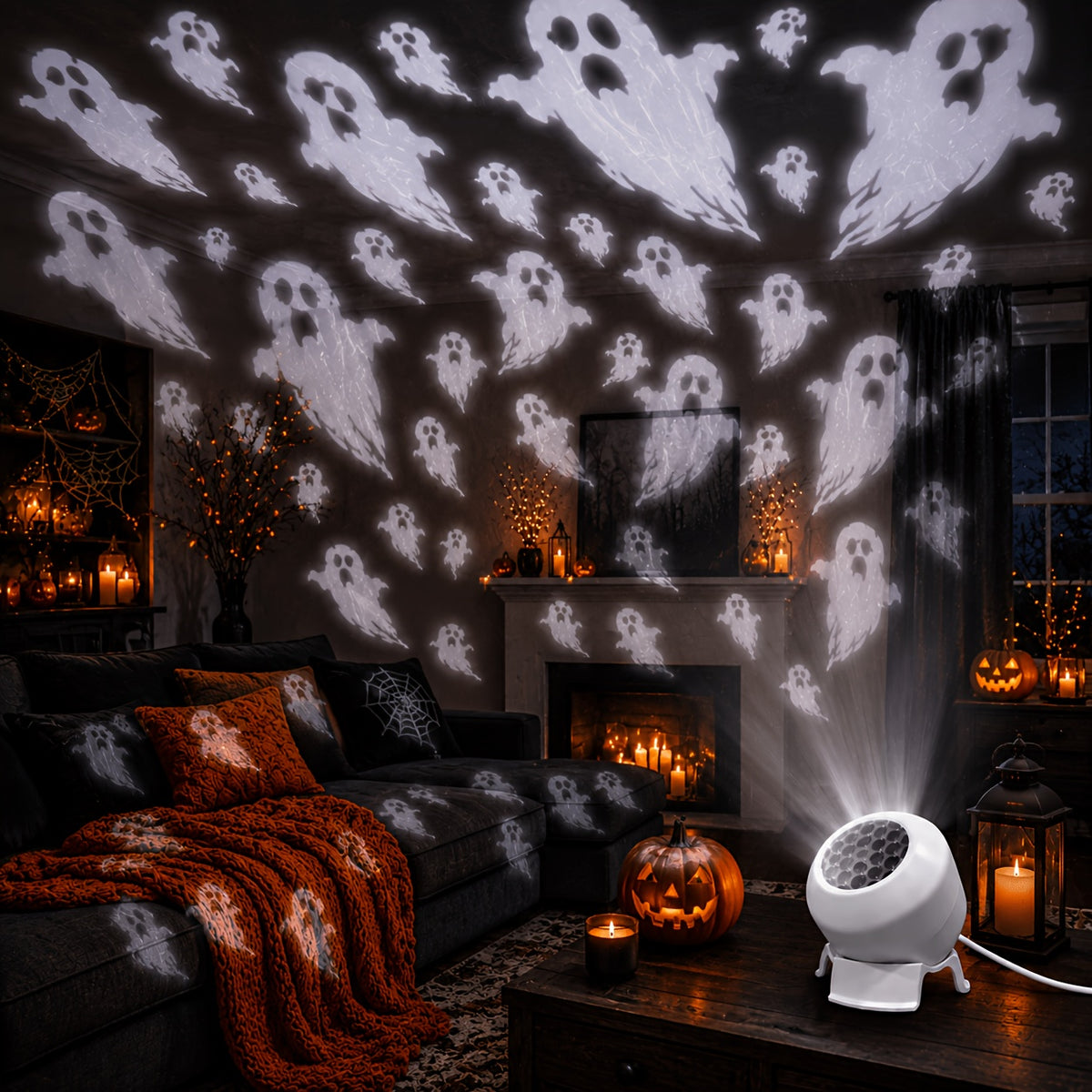 Halloween Ghost Projector Light - LED Spooky Wall Projector