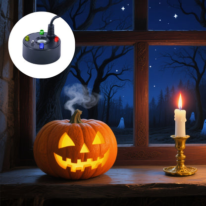 Black and white mist maker pair with color lighting