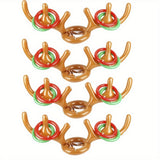 Deflated antler ring toss pieces packed flat for storage