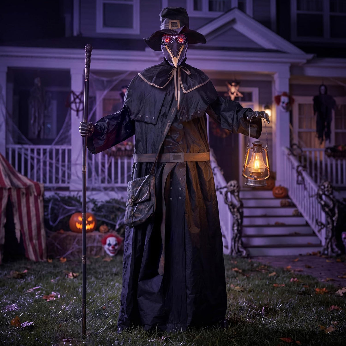Animatronic ghost doctor Halloween prop standing 74.8 inches tall