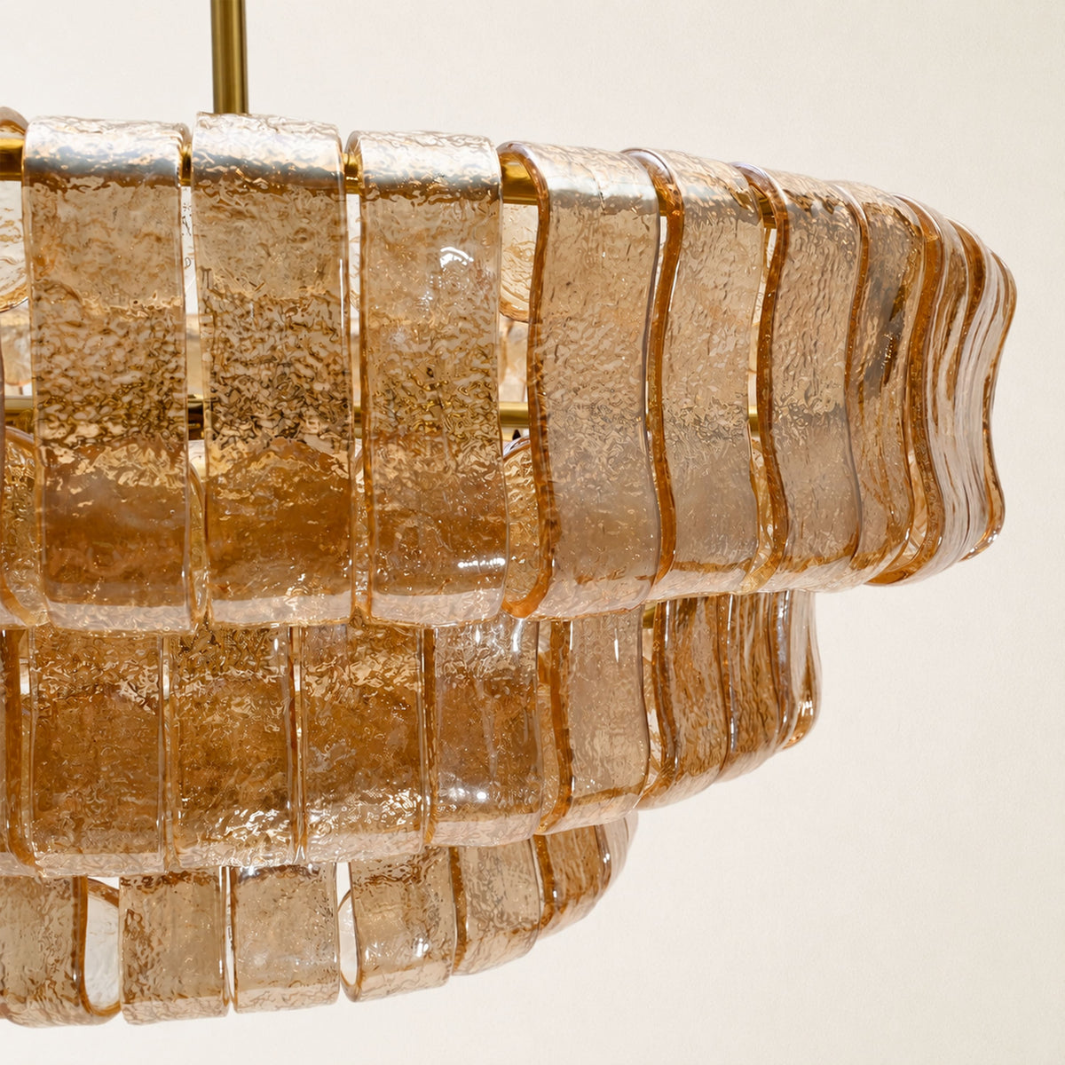 Alvar Modern Chandelier for Dining Room, 3-Tier Glass Chandelier, 6 Lights, Dimmable, 24 Inch