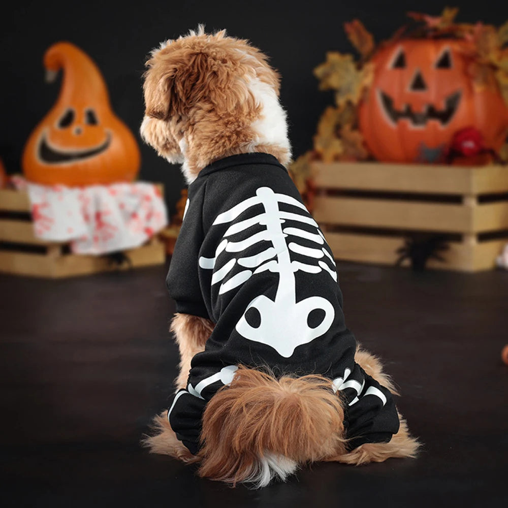 Skeleton jumpsuit dog costume size chart
