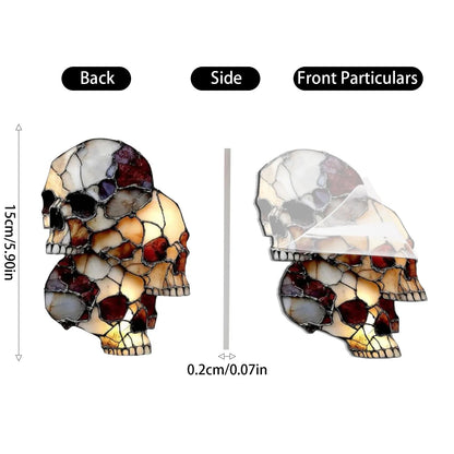 Hanging skeleton head decoration with 3-skull design