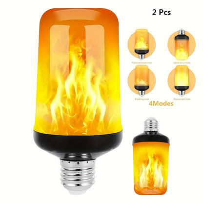 Flickering flame light bulb with an E26 base