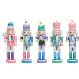 Christmas Decorations, Hand-Painted Wooden Nutcracker Set of 5, a Keepsake for Holiday Gifting