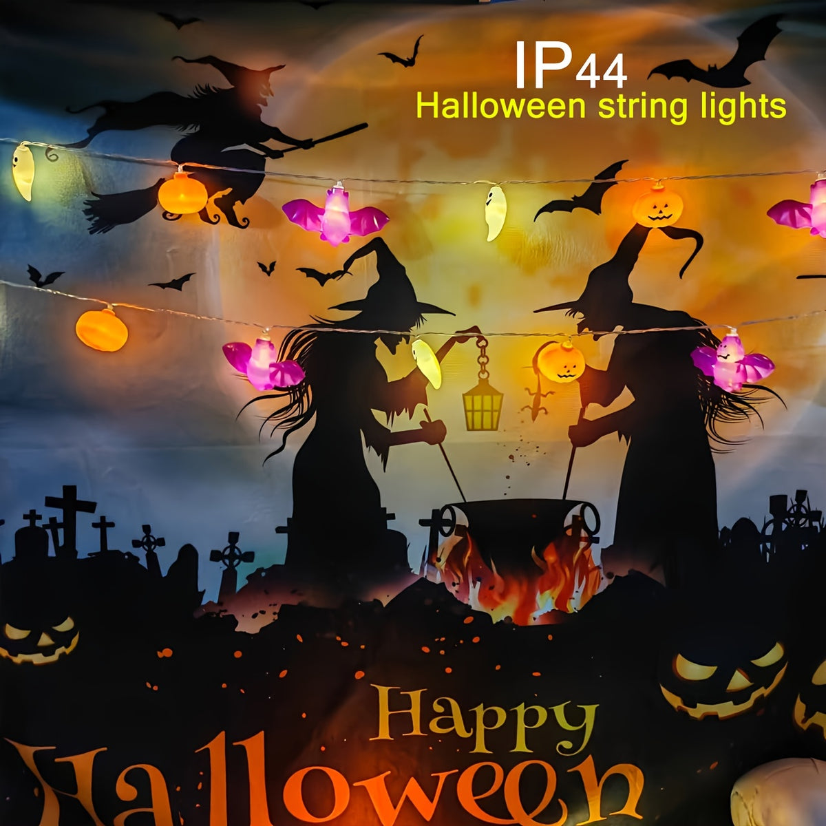 Halloween String Lights - Ghost Bat Pumpkin LED Décor