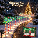 Color changing outdoor stake light standing in a planting bed