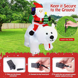 Outdoor Christmas Decorations, 6.5 FT Inflatable Santa Riding Bear, Shaking Head, LED Lights