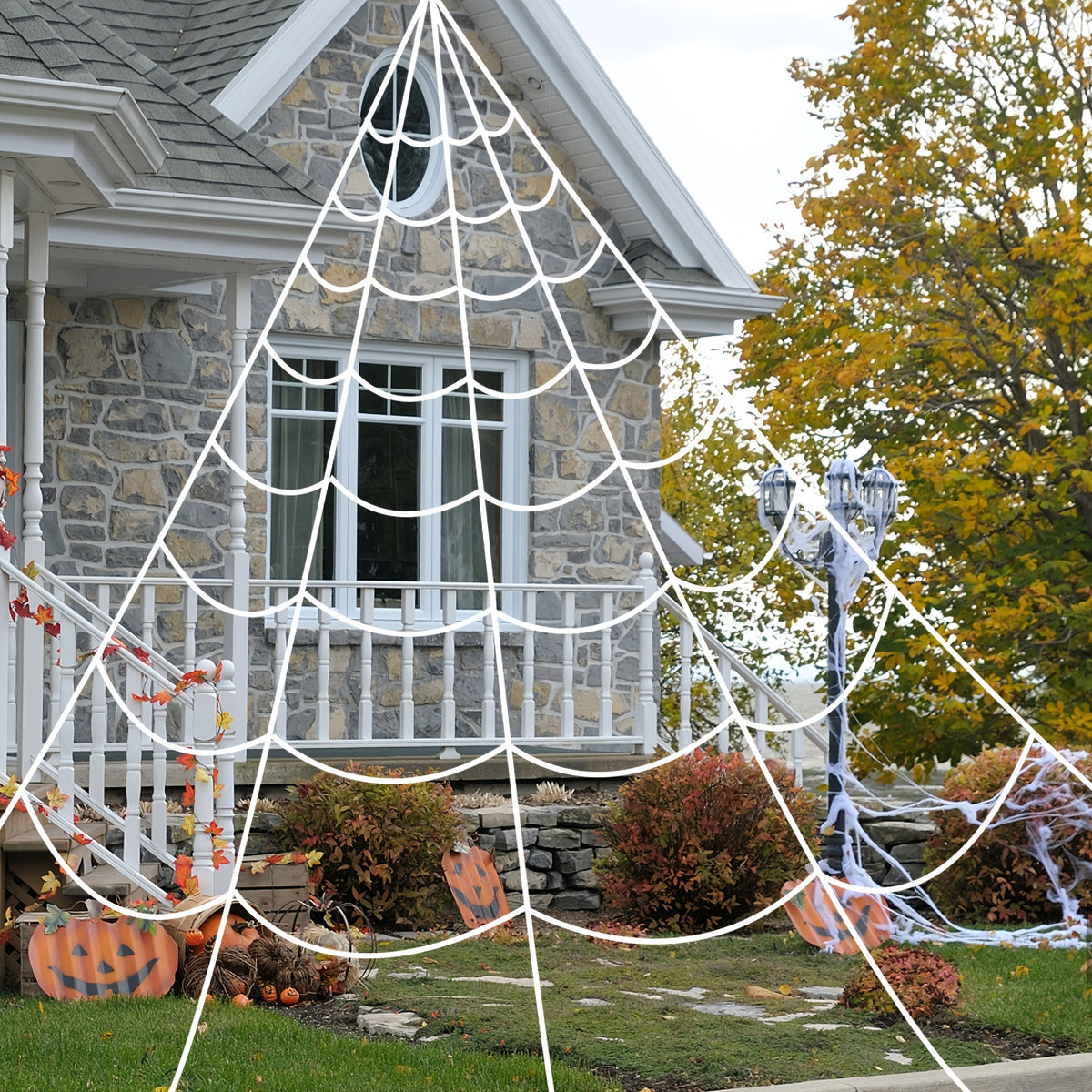 Giant Halloween Spider Web Decoration - Outdoor Yard & Porch Decor
