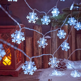 Christmas Snowflake Lights, LED String, 3 Lengths, Battery Powered