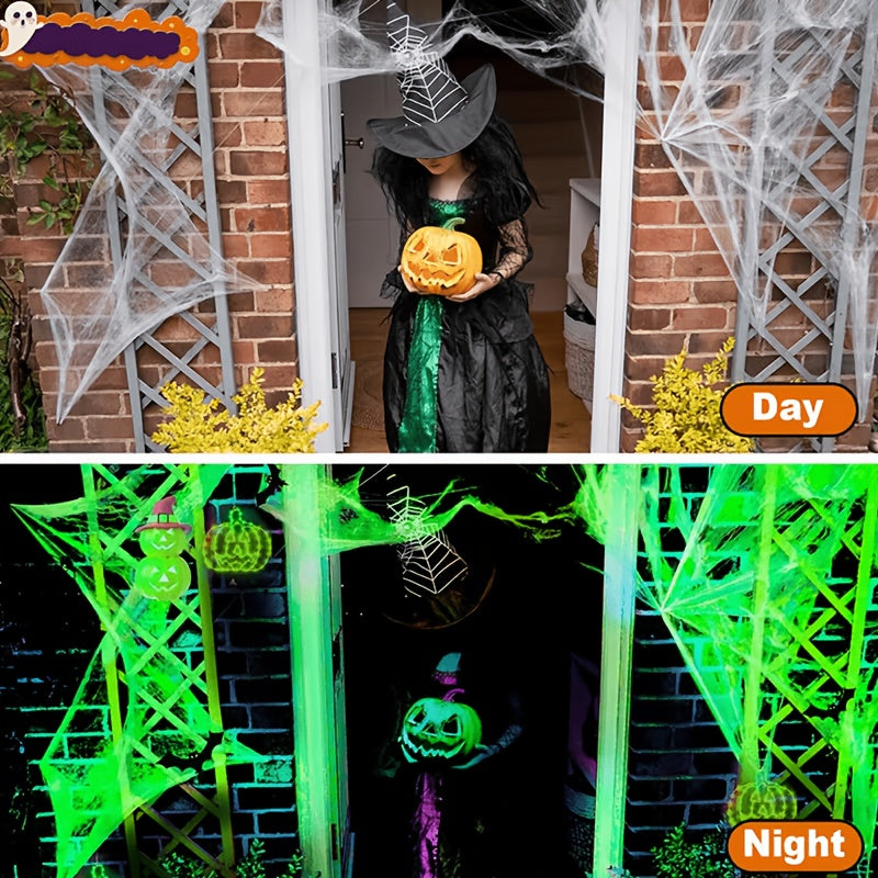 Halloween stretch cobweb decoration, additional view