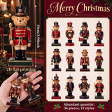 Christmas Tree Decorations, 36 Wooden Teddy Bear Ornaments, 3.94" Tartan Plaid Rustic Decor
