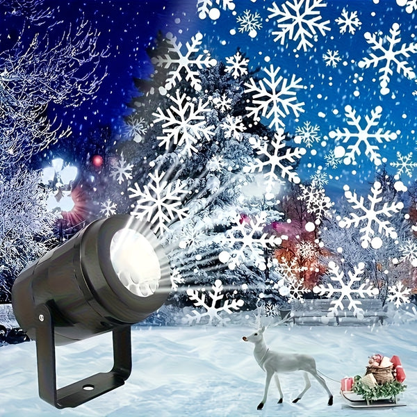 Christmas Projector Lights, Rotating Snowflake LED, USB Powered, Adjustable Angle
