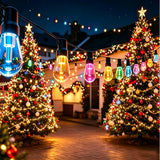 Color changing outdoor string lights for holiday decor