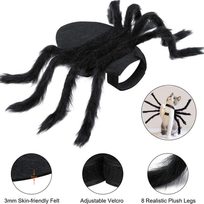 Close-up of the spider costume's textured fuzzy legs