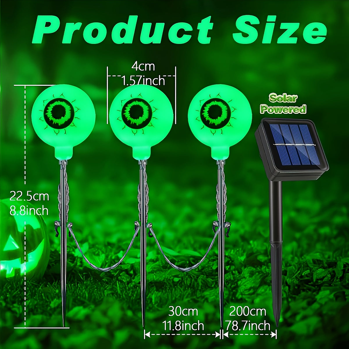 Solar Halloween Eyeball Lights - Outdoor Yard Decorations