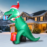 PVC inflatable dinosaur with gift boxes for garden decor