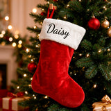 Thick soft plush stocking close view