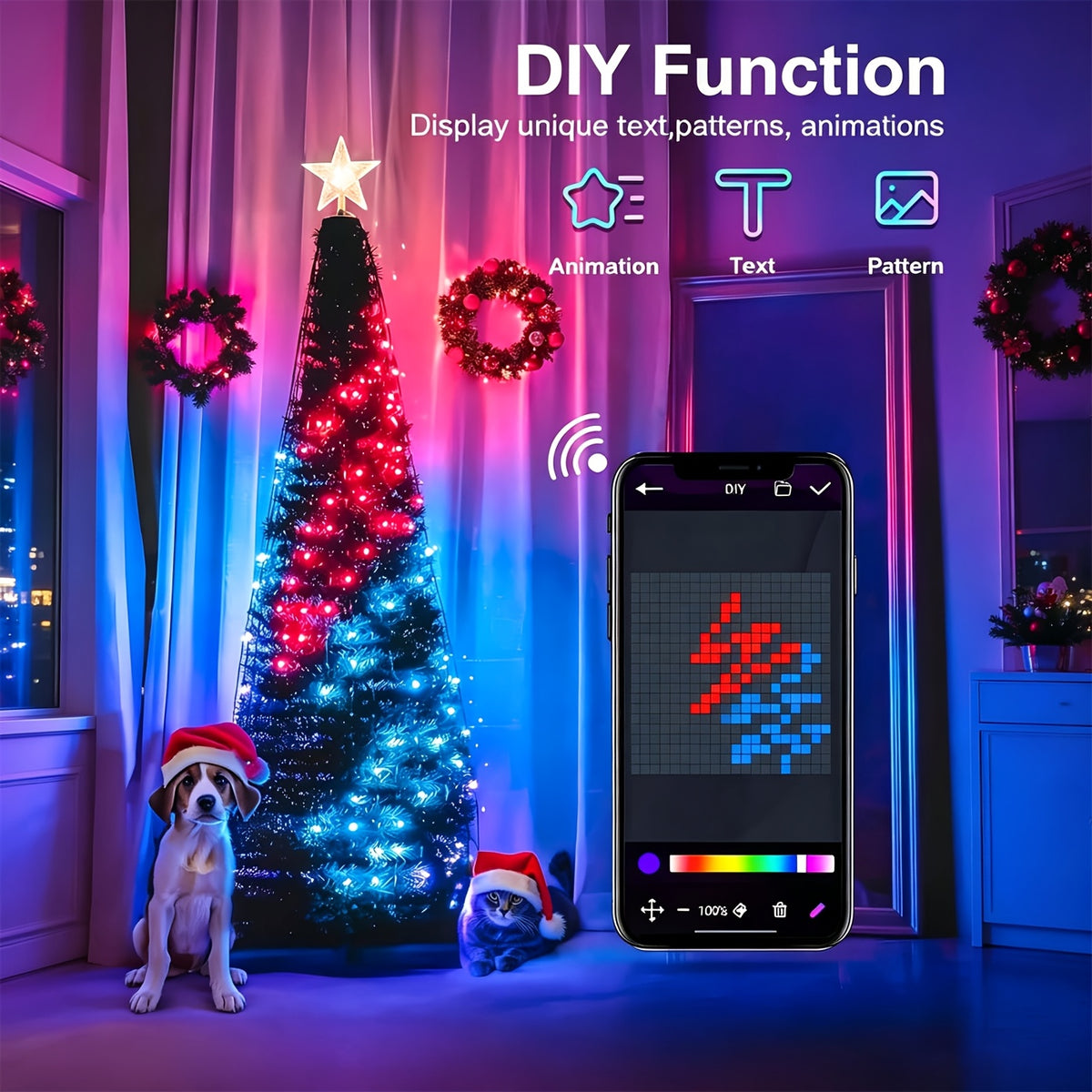 USB powered smart Christmas tree lights