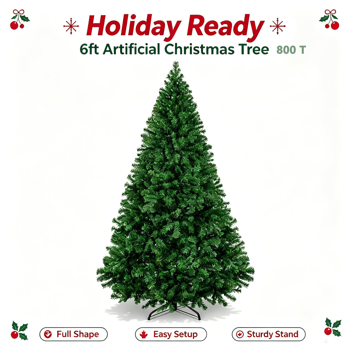 Branch tip detail on the 5 ft artificial pine Christmas tree