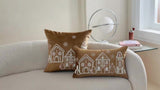Brown embroidered gingerbread Christmas pillowcase