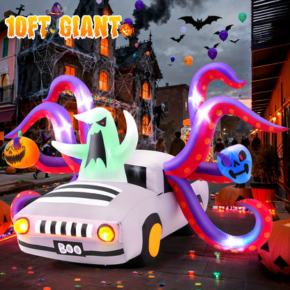 Inflatable octopus tentacles Halloween yard decoration with LED lighting