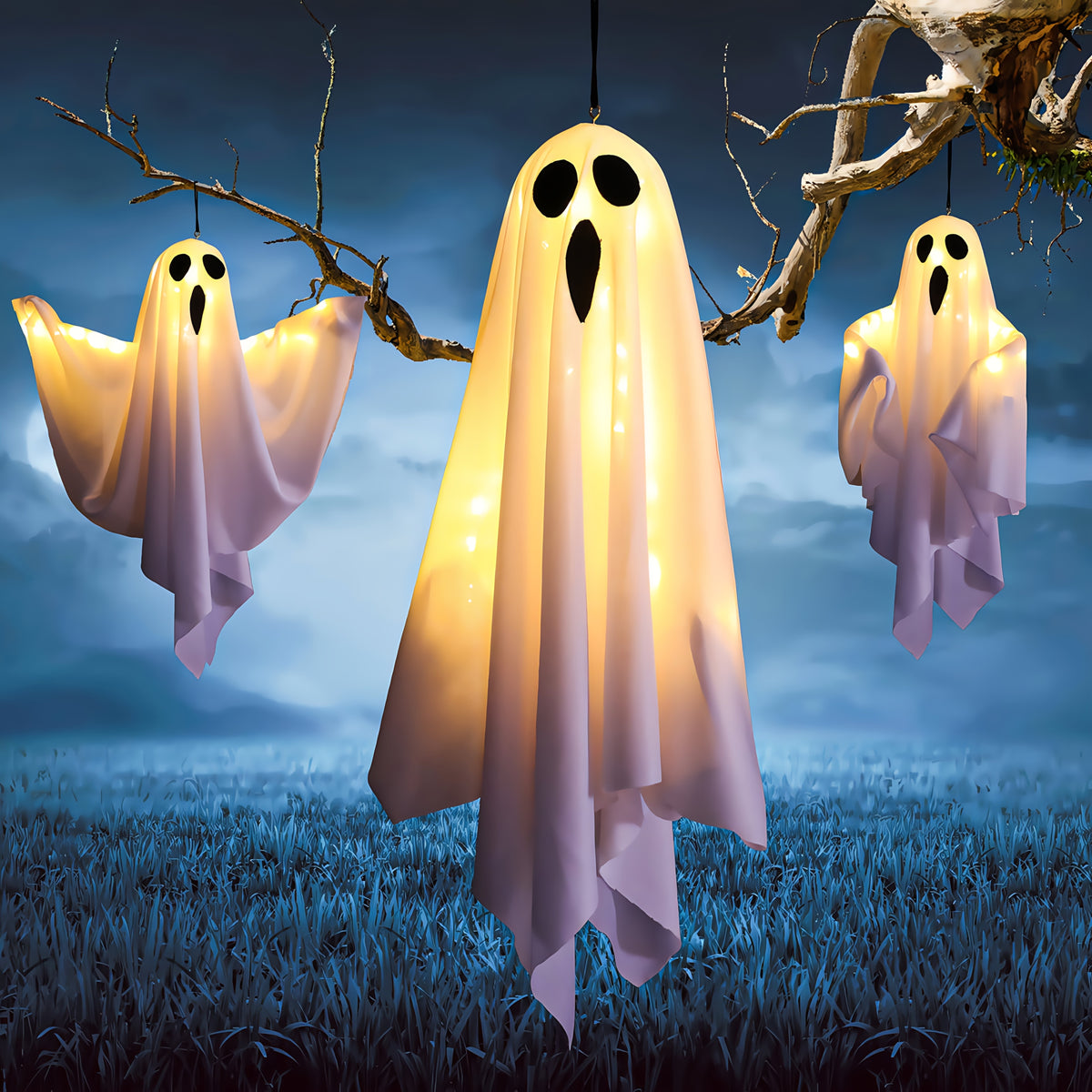 Halloween Ghost Face Yard Stake - Outdoor Garden & Yard Decoration