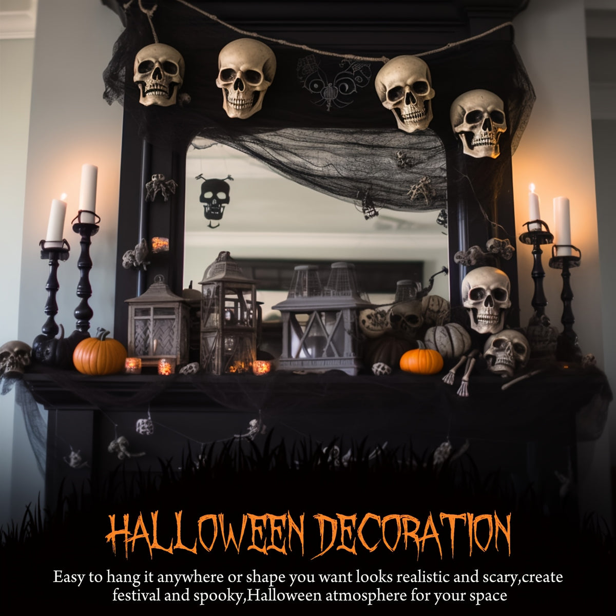 Spooky Gauze Fabric Halloween Décor Set - Indoor Outdoor