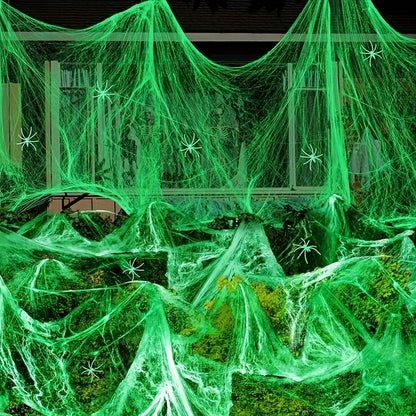 Glow in the Dark Spider Web Decoration, 100 g Stretchable Halloween Cobwebs