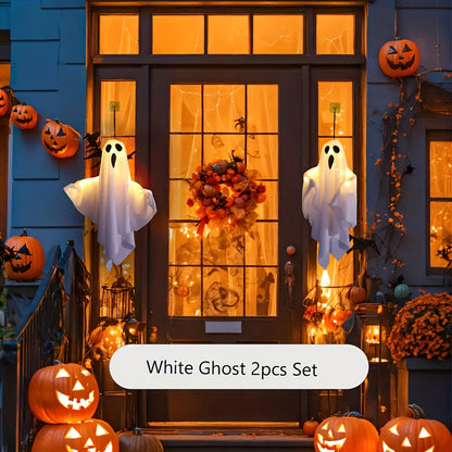 Fabric detail of the hanging ghost decoration