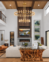 Tavira Chandelier, Two-Tier Round Wagon Wheel Crystal Chandeliers, Bulbs Included, Damp Rated