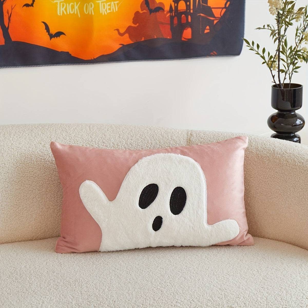 Ghost Pillow Cover - Halloween Throw Pillow Décor