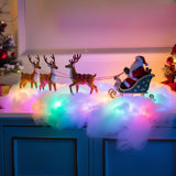Cloud light string in warm white across a shelf