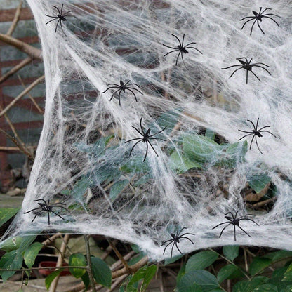 Cobweb used as an indoor Halloween decoration