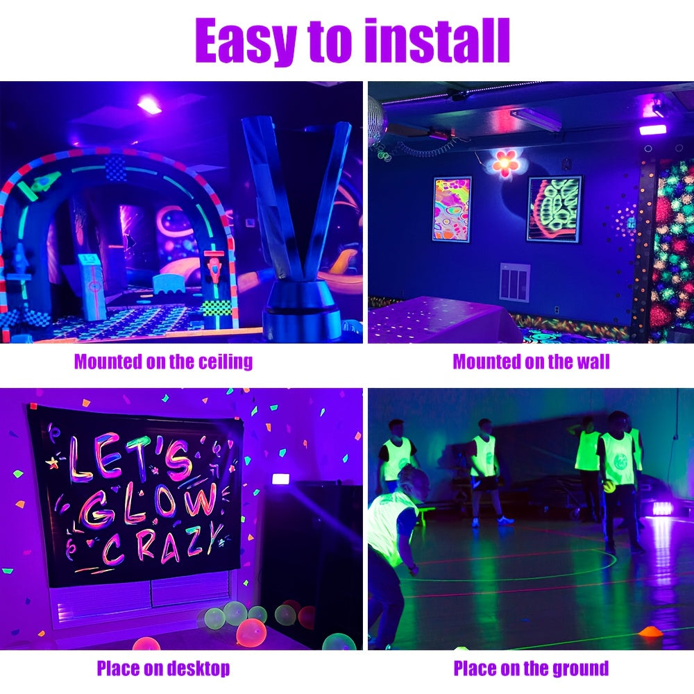 UV Black Light Flood Light - Halloween Glow Party Lighting
