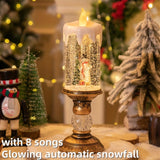 Musical Santa candle lamp for a mantel or shelf