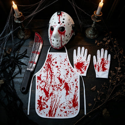 Blood splatter apron from the horror costume set